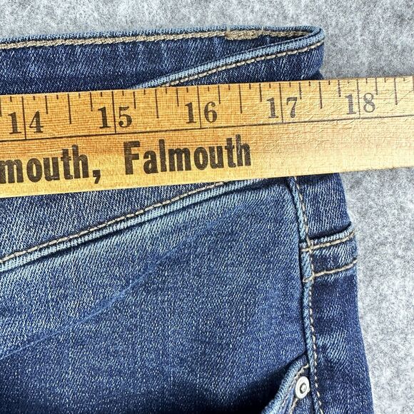 BKE Denim Jeans Women 32L Dark Wash Payton Bootcut Western Boho Mid Rise Stretch - Picture 9 of 15